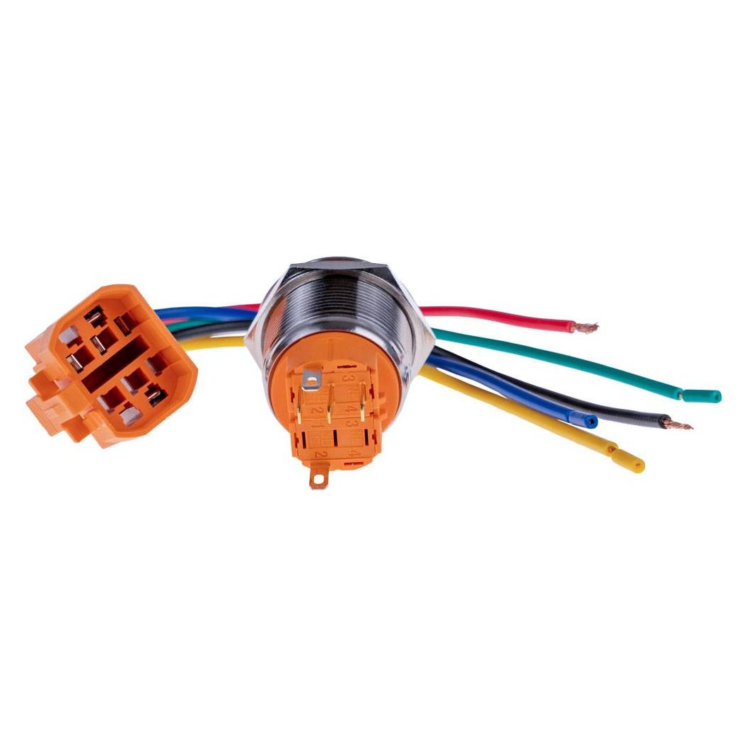 Joy-it BUTTON22A-L-RD Tastschalter 250 V 3 A 1 x Ein/(Aus) IK10, IP67 rastend 1 St. (BUTTON22A-L-RD)