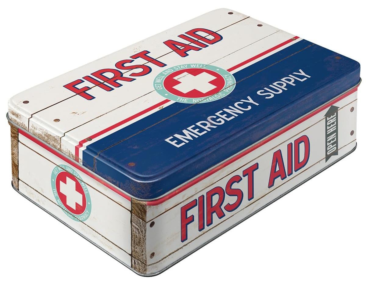 Nostalgic Art Retro voorraadbus voor eerste hulp, blauw, 2,5 liter