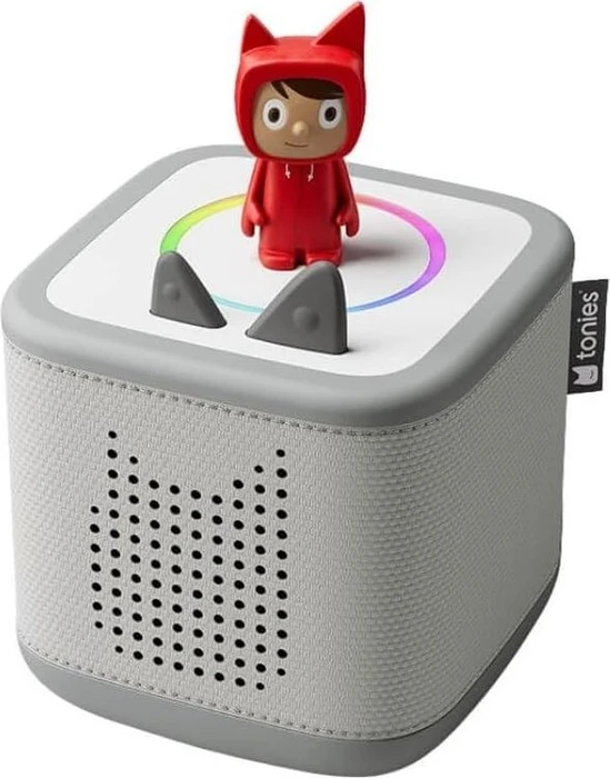 Tonies Toniebox 2 Mondgrau Starter Set Kreativ-Tonie Rot