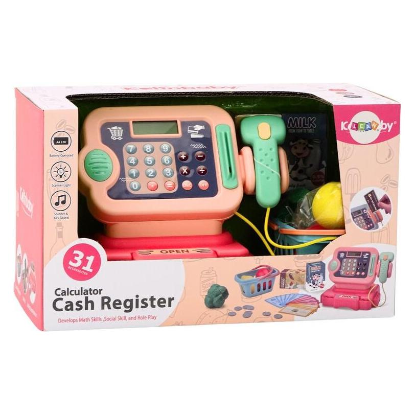 Lean Toys Registrierkasse, Zählen lernen, heller, rosa Ton (55623724)