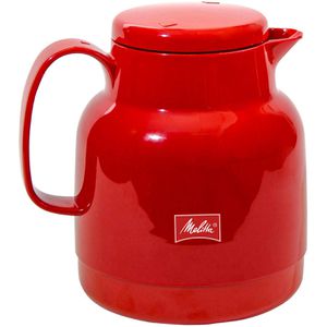 Melitta Thermoskanne 28583, Kunststoff, mit Drehverschluss, rot, 1 Liter