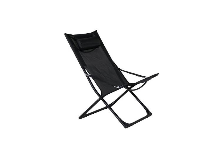 2er Set - Sonnenliege Zephyr aus Aluminium-Polyester - Schwarz - Luxusbetten24