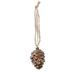 Deko-Hänger Zapfen 5 cm Polyresin Braun