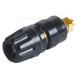 PKI 10 A AU SW - Polklemme, 4 mm, schwarz, vergoldet