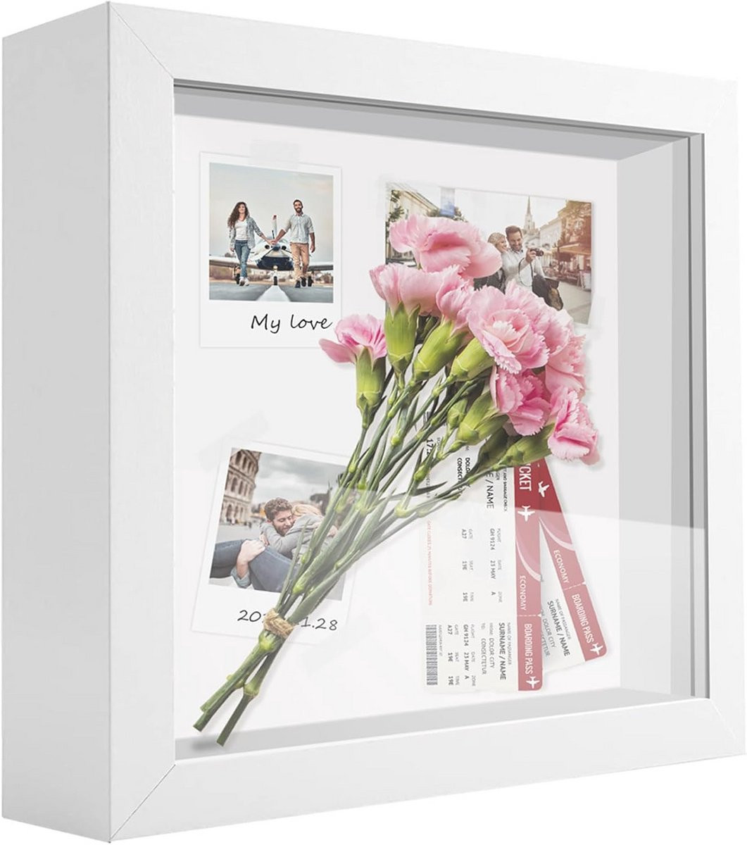 3D Fotolijst 25 x 25 cm - Diepe Objectlijst voor Persoonlijke Herinneringen
