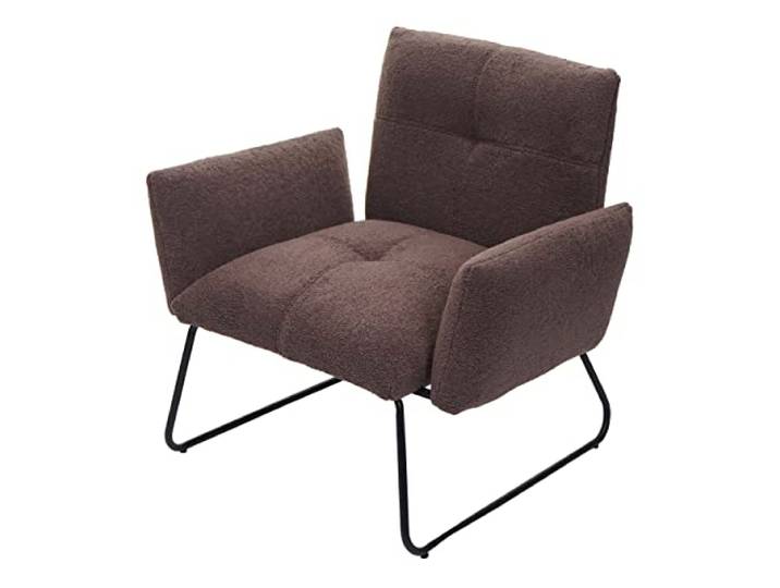 Mendler Lounge-Sessel HWC-K34 Bouclé Stoff/Textil MVG-Zertifiziert - braun Cocktailsessel, Sessel