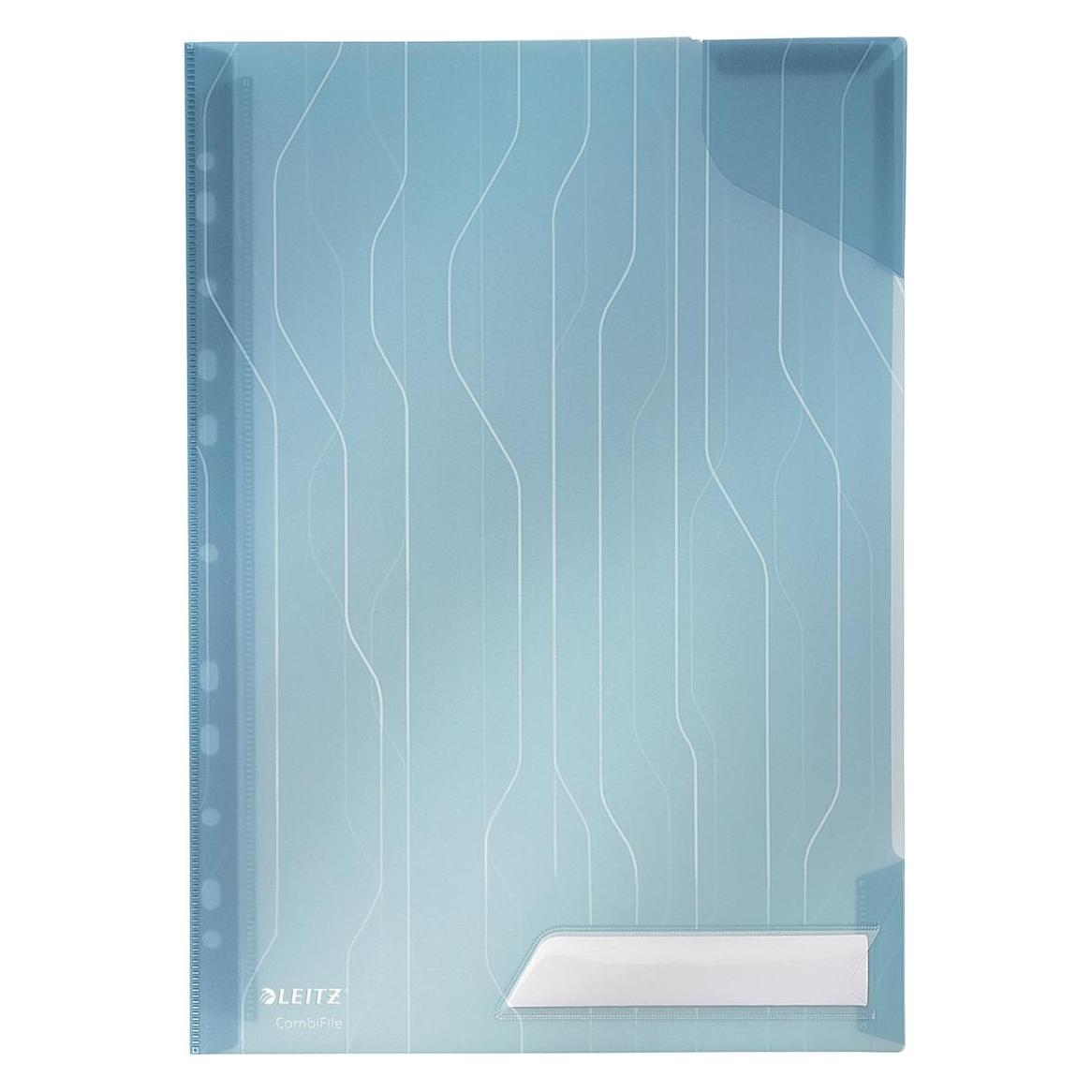 Leitz Sicht--Prospekthülle CombiFile, A4, PP, blau, 0,20 mm genarbt, Kombination aus Prospekthülle u (A4, 5x) (4726-00-35)