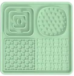 Uplifted Goods Silicone Slow Feeding Lick Mat For Dogs And Cats green Square