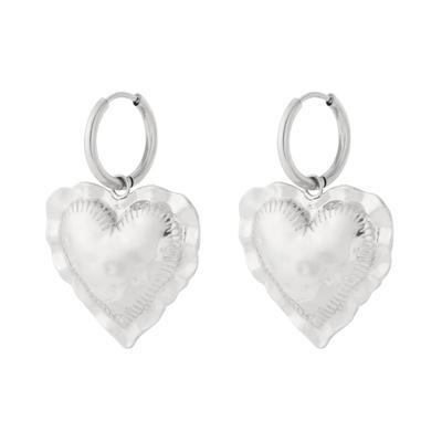 Paar Ohrhänger ADELIA´S "Ohrringe Ohrhänger aus Edelstahl mit Herzanhänger", Damen, Gr. Damen, Edelstahl, silber (silberfarben), Ohrringe, Modeschmuck, modische Ohrhänger mit Herzanhänger aus Edelstahl
