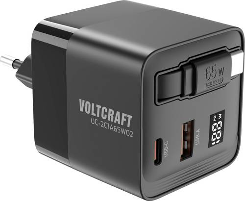 VOLTCRAFT UC-2C1A65W02 USB Ladegerät 65W 1x USB-A, 2x USB-C Anzahl Ausgänge: 3 x GaN, USB Power Delivery (USB-PD)