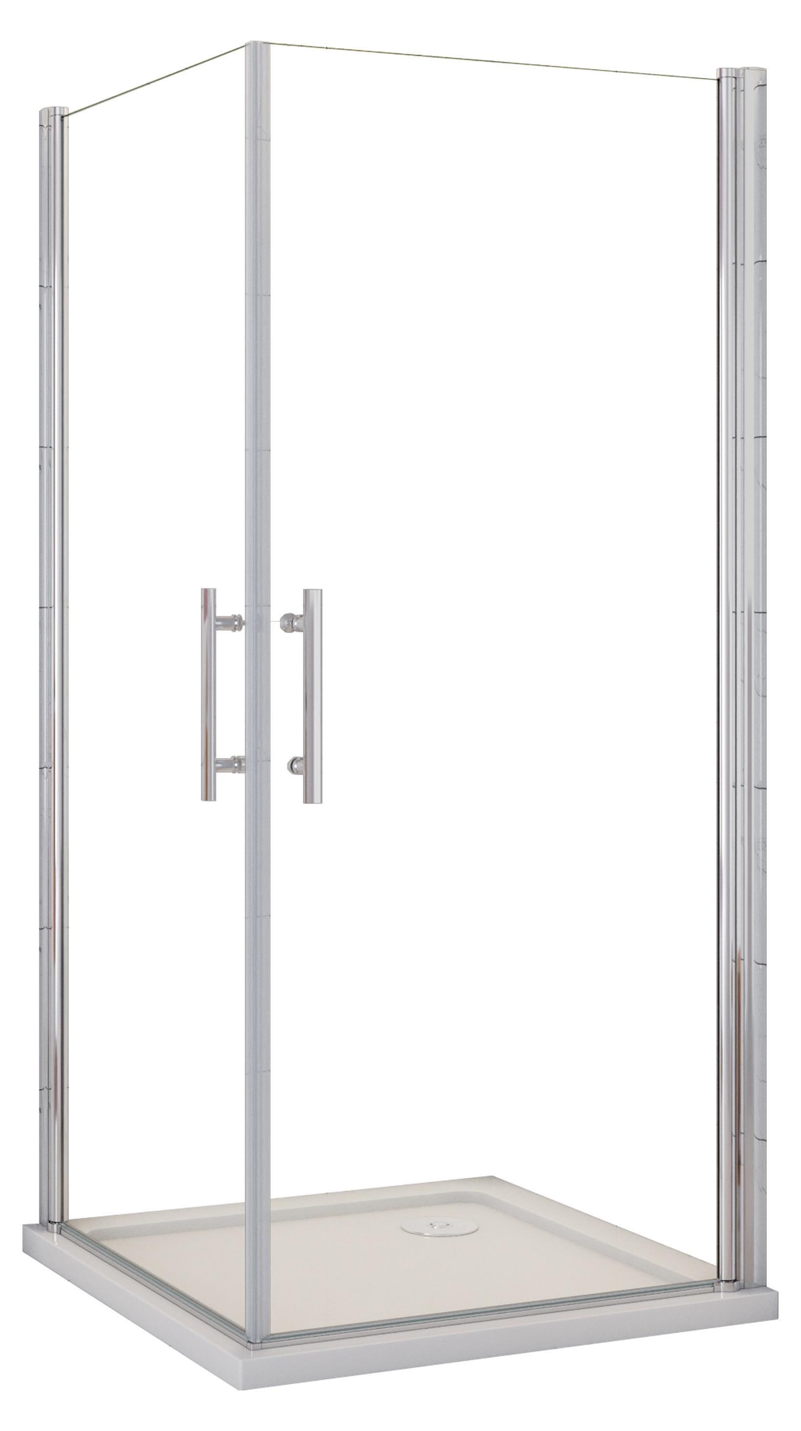 Duschspa 80x80x195cm Eckig Duschkabinen mit Duschtasse Schwingtür Duschabtrennung Drehtür 6mm ESG Nanoglas Eckeinstieg Pendeltür Duschwand