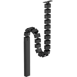 Neomounts, Kabelschutz + Kabelführung, Kabelkanal flexibel schwarz/Schraubbefestigung (Kabelbrücke, Kabelschlauch, 128.70 cm)