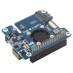 Waveshare PCIe zu M.2 Adapter, PoE HAT für Raspberry Pi 5, NVMe-SSD, 8 Gbps, POE bis zu 25W