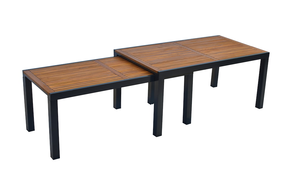 MERXXHANDELS Flex Ausziehtisch Alu/Akazie 180(300)x100cm Alu/Akazie 16946249
