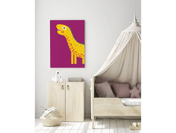 Impression sur toile Love My Dino Girl 40 x 50cm Mauve