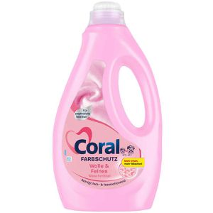 Coral Waschmittel Wolle & Feines Feinwaschmittel, flüssig, Farbschutz, 1,3 Liter, Waschladungen 26
