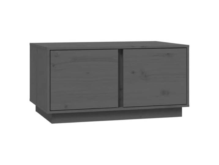 Roanoer Couchtisch Grau 80x50x40 cm Massivholz Kiefer Beistelltisch Stilvoller Wohnzimmertisch mit Tür und 2 Fächern für ordentliche Aufbewahrung im Wohnbereich.