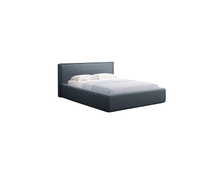 Design Polsterbett „Tena“ mit Ablagefach, Strukturstoff Dunkelblau chosen by Bloomingloft