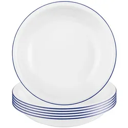 Seltmann Compact Blaurand Suppenteller, Teller, Weiss, Blau