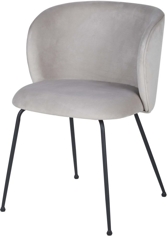 Maisons du Monde Chaise en velours grège et acier noir Beige 56x78x55cm