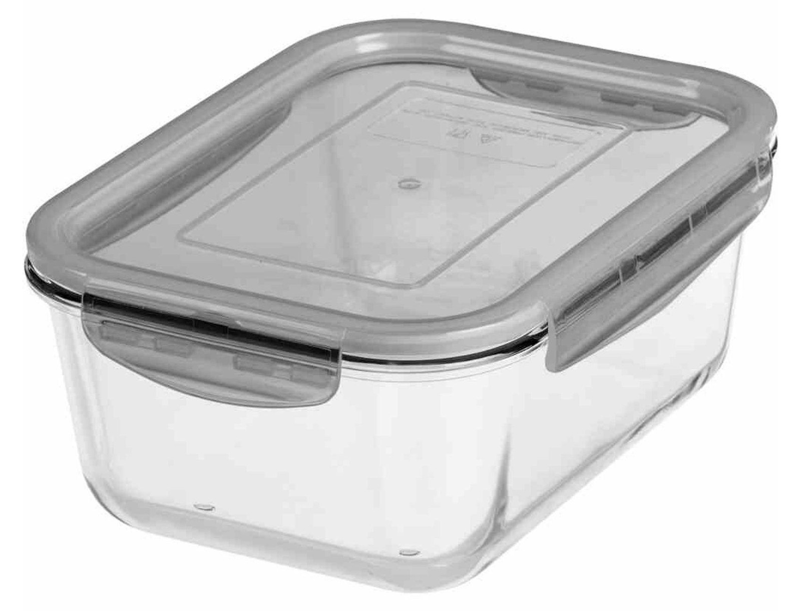 GastroMax 7705 glazen bewaardoos, 1,6 liter, grijs