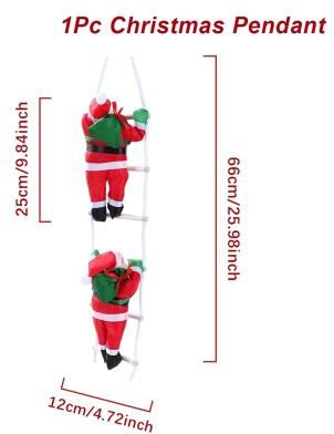 Uplift Treasures Christmas Santa Claus Climbing Ladder Hanging Decoration c