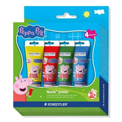 STAEDTLER Fingermalfarbe Noris junior Peppa Pig, 4 Farben, 75ml Tuben