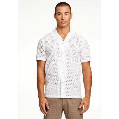Kurzarmhemd LINDBERGH "Freizeithemd (Kurzarm) Relaxed Fit", Herren, Gr. L, Normalgrößen, weiß, Obermaterial: 100% Baumwolle, Hemden