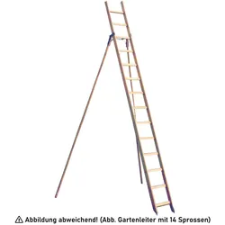 Holz Gartenleiter mit Erdspitzen und 11 Stufen