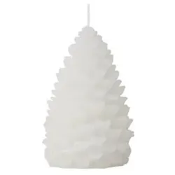 2x Broste Copenhagen, Kerzen, Pine Figure Kerze White, 7 x 10 cm (1 Stk.)