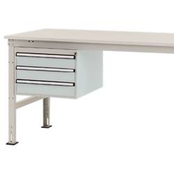 Manuflex ZB4614.7035 Gehäuse-Unterbau Stationär, Nutzhöhe 300 mm mit 3 Schubfächer. Für Tischtiefe 1200 mm