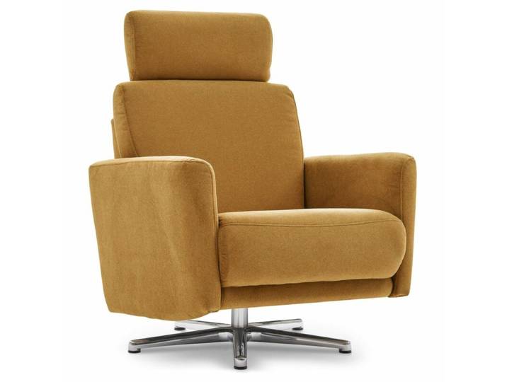 Calizza Interiors Lari Sessel - Flachgewebe in Samt-Optik multiCOLOR 1075 mais - inkl. Kopfstütze Modern, Zeitlos