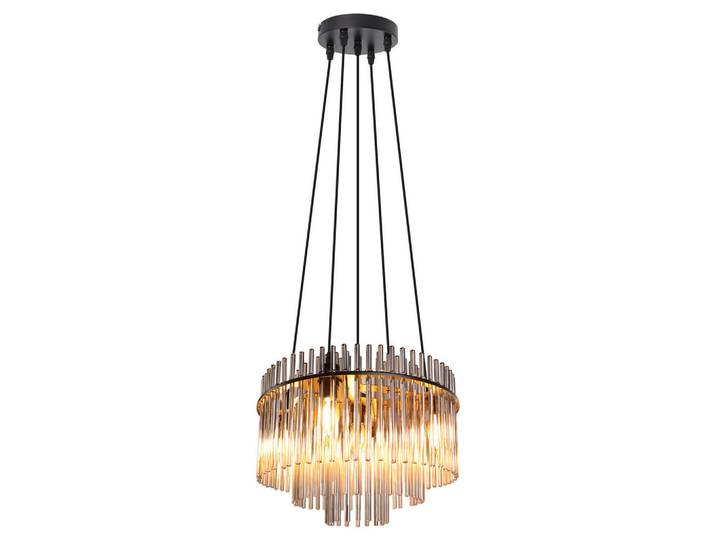 ZMH Pendelleuchte Fern 15/40/150 cm, Schwarz, Glas, E14, 40x150x15 cm, Lampen & Leuchten, Innenbeleuchtung, Hängeleuchten, Pendelleuchten