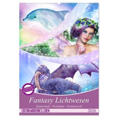 Fantasy Lichtwesen (Wandkalender 2026 DIN A2 hoch), CALVENDO Monatskalender