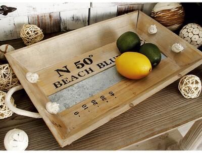 ARCILLA ELEMENTAL "White Fir Coastal Tray (Set of 2) - S/2 17"", 19""W"