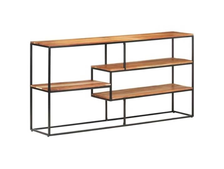 LKJephalotrop Sideboard Massivholz Akazie 150x30x75 cm Regal Offenes Standregal für Wohnzimmer und Flur. Pulverbeschichteter Stahlrahmen sorgt für Stabilität im Industrie-Design.