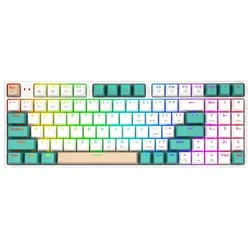 Redragon Klawiatura K643 Pro Red switch (K643WGC-RGB-PRO) (US, Kabelgebunden, Kabellos), Tastatur, Grün, Weiss