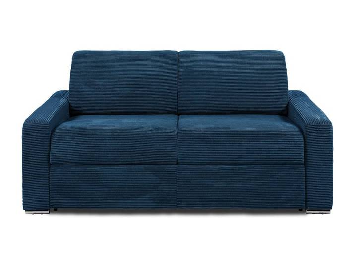 Canapé convertible velours 3 places bleu}