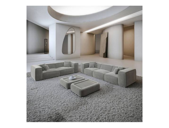 Sofa Dreams Polstergarnitur Liranda 3er & 2er Couchgarnitur, (Sofa-Set, 2 Teile, Couchgarnitur, inkl. Zierkissen), 3-Sitzer, 2-Sitzer Sofagarnitur, Lounge, Samtstoff Bezug Hellgrau