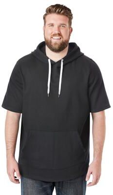 Men's Big & Tall Liberty Blues Short-Sleeve Hoodie by Liberty Blues in Black (Size 3XL)
