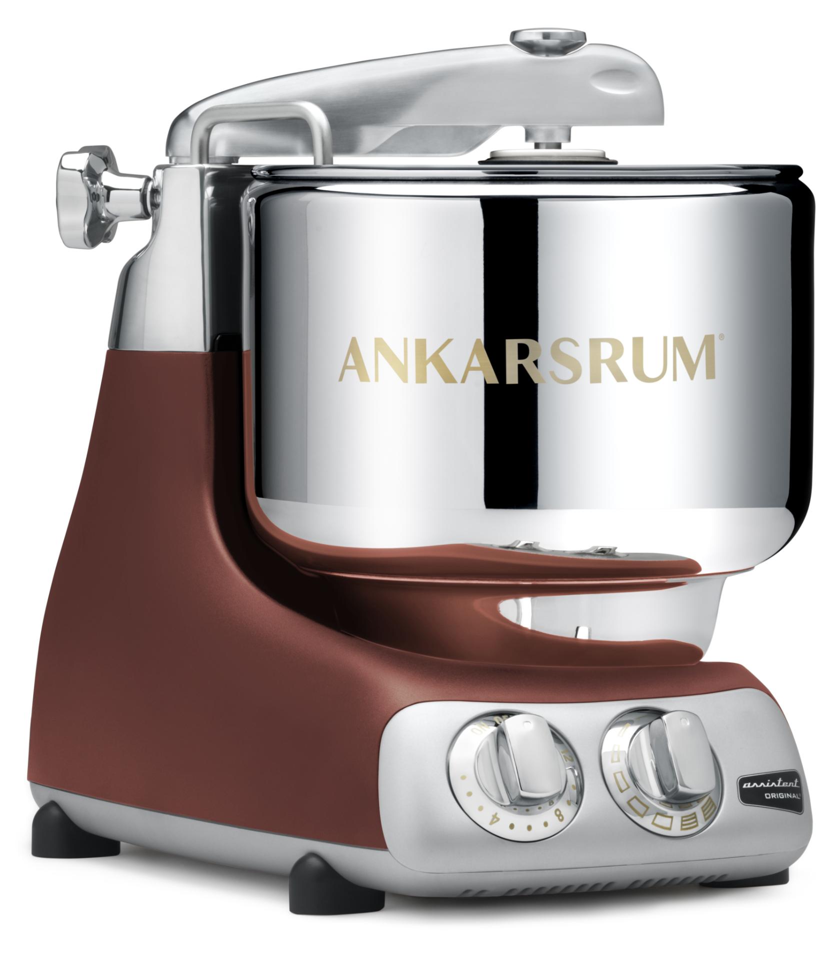 Ankarsrum Assistent Original, Standmixer, Kastenie, Rostfarbe, Kneten, Mixen, Verquirlen, 7 l, Drehregler, Edelstahl