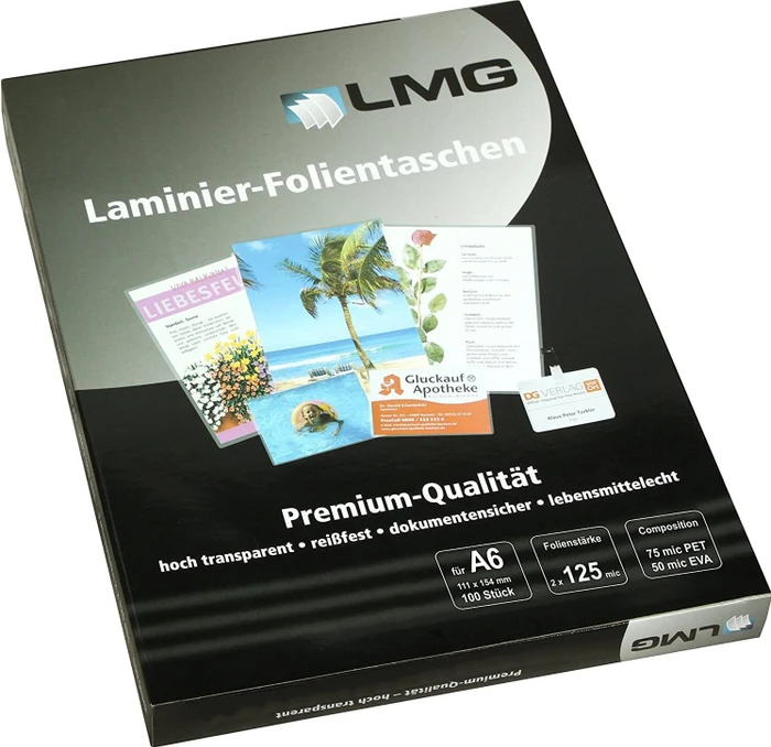 LMG 100 Laminierfolien glänzend für A6 125 micron