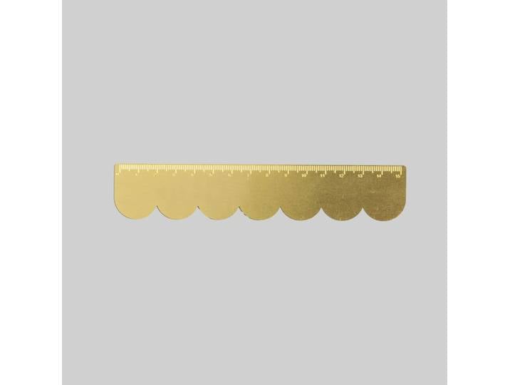 Goldener, gewellter Lineal, 15 cm lang