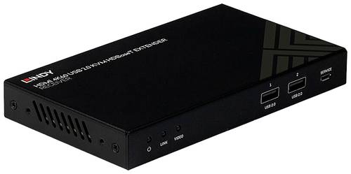 LINDY Cat.6 HDMI 4K60, IR, RS232 & Audio HDBaseT KVM Extender, Receiver HDBaseT HDBaseT Extender (Empfänger) über Netzwerkkabel
