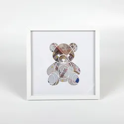 Bilderrahmen Teddybär 21,5 x cm Holz Weiß