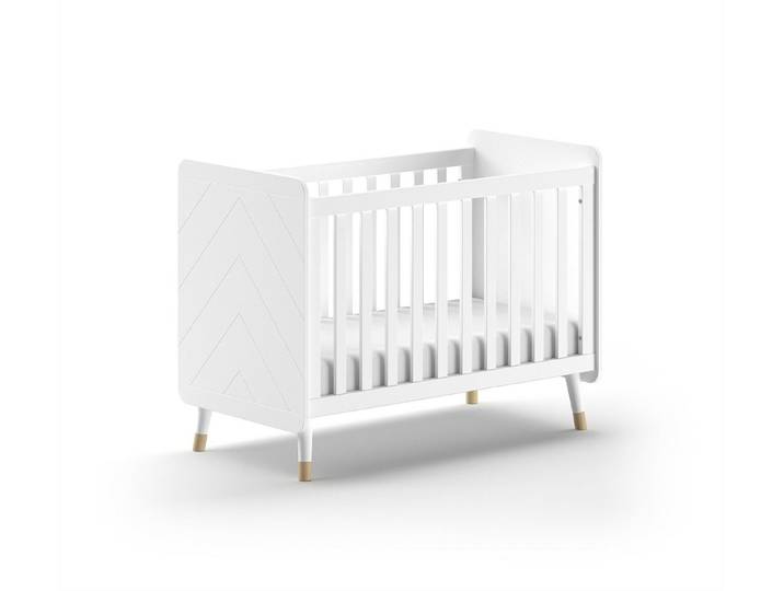 58 aufm Kessel Kinderbett Babybett Kamillah 124x68x96 Gitterbett Wiege Bettchen MDF Satin Weiß (inkl. Versand, Lieferung bis Verwendungsstelle), Liegefläche 60 x 120, höhenverstellbarer Lattenrost, Retro-Optik