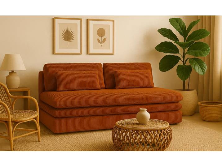 Kaiser Möbel Schlafsofa mit bettkasten OLIA, stoff Poso, Kupfer