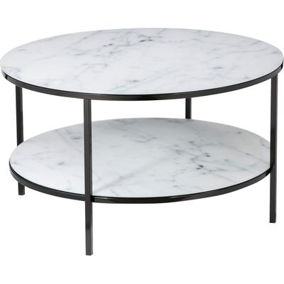 Couchtisch SALESFEVER "Caorle Coffeetable im minimalistischen Stil", schwarz-weiß (weiß, schwarz, schwarz, weiß), B:80cm H:45cm T:80cm, Tische, Couchtisch, Eleganz trifft Stil: Tischplatten in Marmoroptik