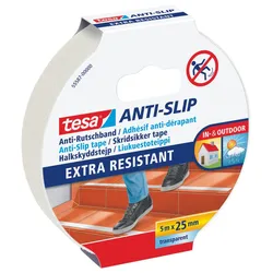 tesa Anti-Rutsch-Band Extra Resistant 25 mm x 5 m, transparent