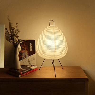 Inspire Curations Japanese Rice Paper Table Lamp Inspired By Akari Style For Bedroom & Living Room b 3 Colors Light uk Plug